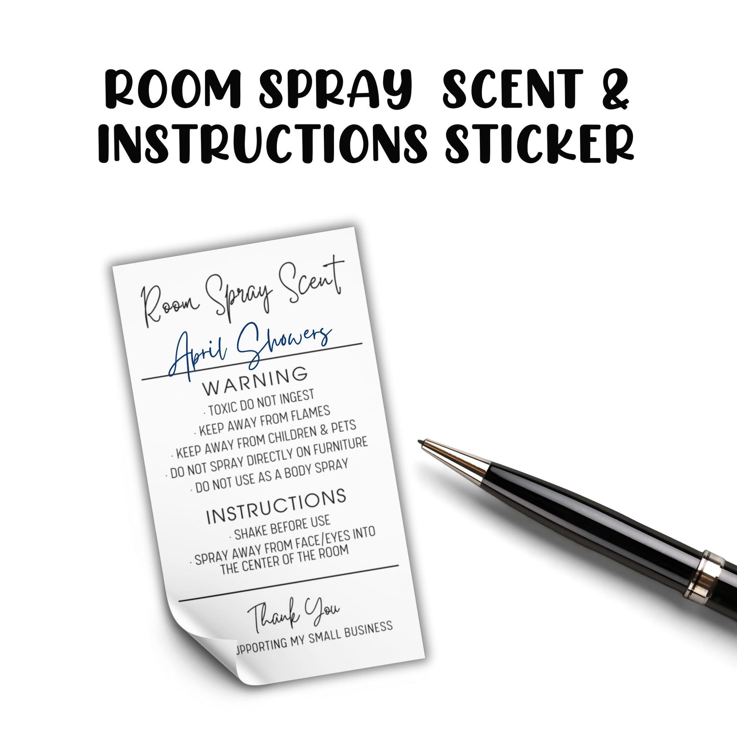 Room Spray Instruction Warning Scent Stickers Labels | 250 pcs per Roll Air Freshener Homemade for Selling Care Minimalist