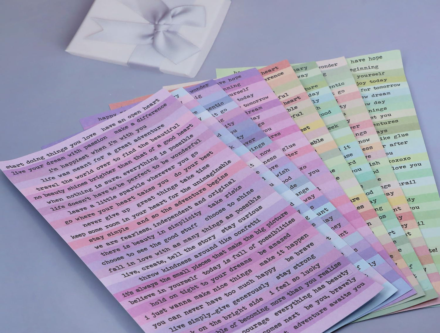 ONLYKXY 8sheets Colourful Talk Label Sticker Word Stickers Paper Inspirational Words Label Sticker for Hand Account Text DIY Journal Decals Decorative Scrapbooking Stickers (Pastel) Pastel