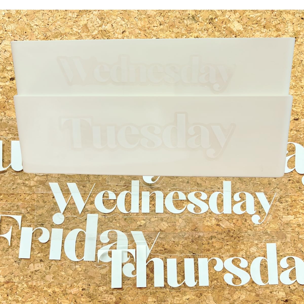 20PCS Days of The Week Stickers for Drawers,Large Day Labels for Clothes Organizer No Magnet, Big Monday Through Friday Weekday Plastic Bin Planner Whiteboard Decals Teacher Classroom