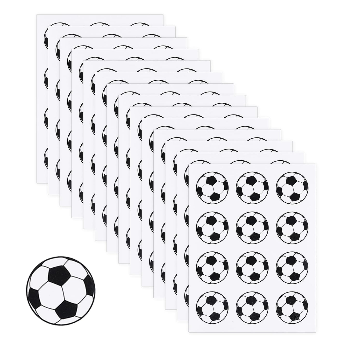 180pcs Soccer Stickers, Self Adhesive Soccer Ball Stickers Labels for Scrapbooking Water Bottles Sports Ball Stickers Party Favor Reward Pride Stickers for Kids Soccer Lovers Party Decorations