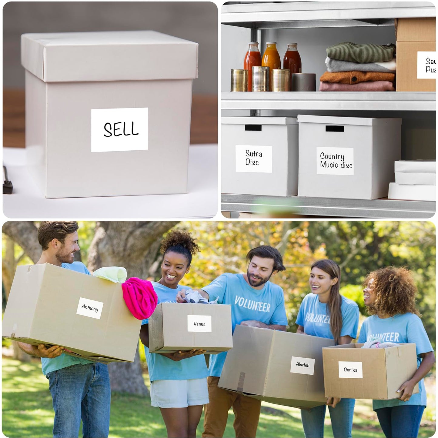 160 Pcs Removable Labels for Storage Bins - 6 X 4 inch, Tear Resistant & No Residue, Matte White Blank Box Labels for Home, School & Business Organization.