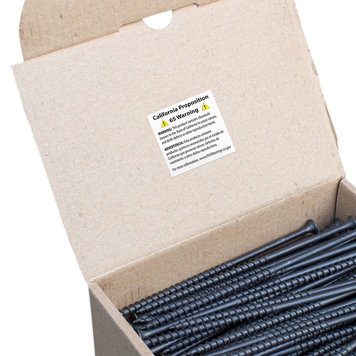 Prop 65 California Warning Labels / 500 Short Form Warning Labels / 1.5" x 1.5" Square Adhesive Stickers