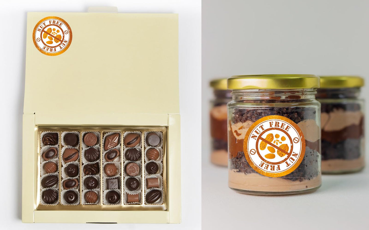 Nut Free Stickers Food Allergy Rotation Labels 1.5 Inch Round Circle Dots 500 Adhesive Stickers