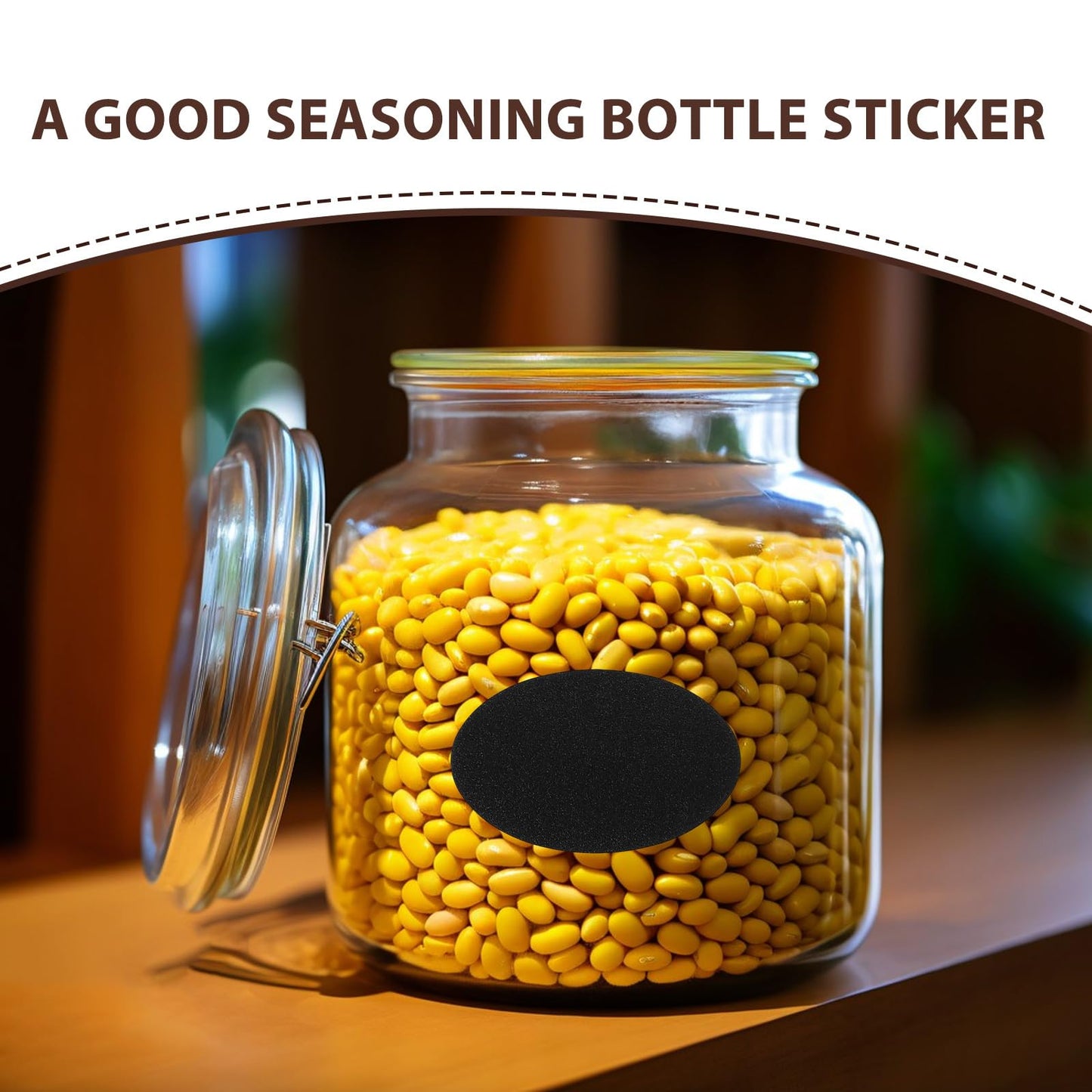 20 Sheets Printable Labels Mini Jar Labels for Storage Bins Adhesive Labels Pantry Sticker Oval Sticker Classification Sticker Bottle Chalk Bottle Black Oval Storage Box