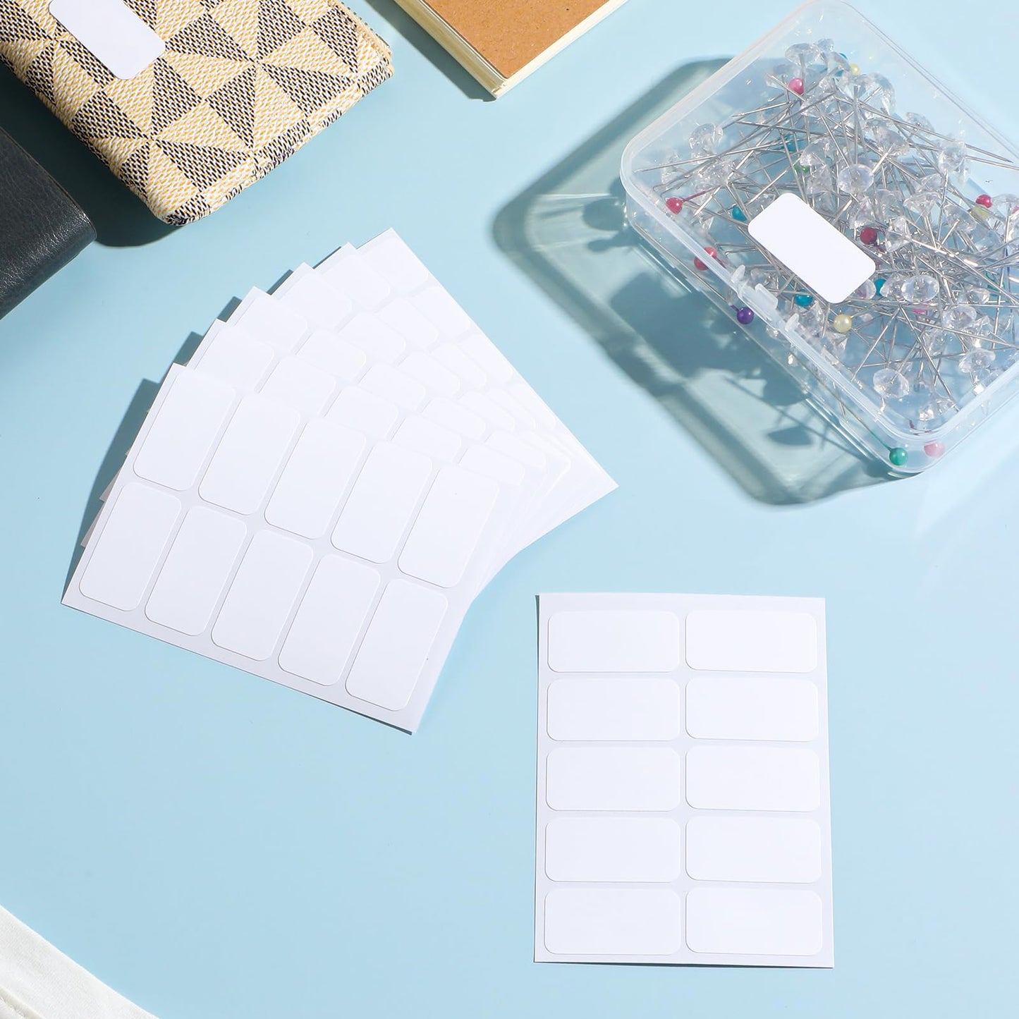 50 PCS Clothing Labels for Nursing Home,No-Iron Clothing Labels 1.18×0.59" Washable Labels for Clothing,White Name Tag Stickers