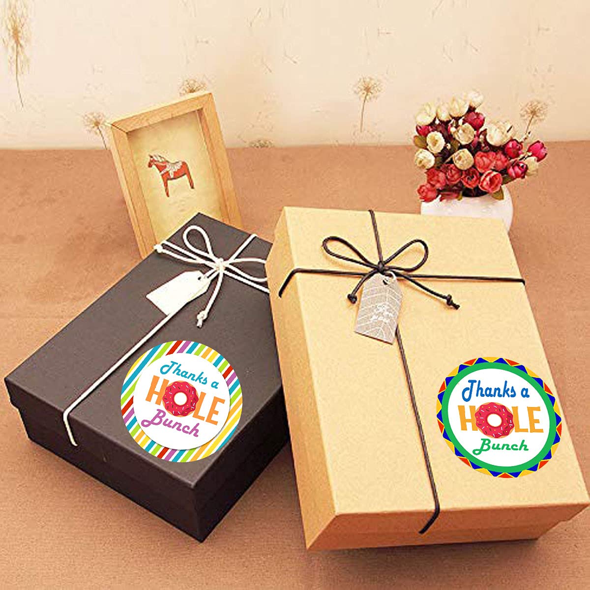 Thanks a Hole Bunch Donut Stickers Labels, 2 Inch Donut Themed Birthday Party Thank You Stickers for Baby Shower Birthday Party Decorations (210 Labels)