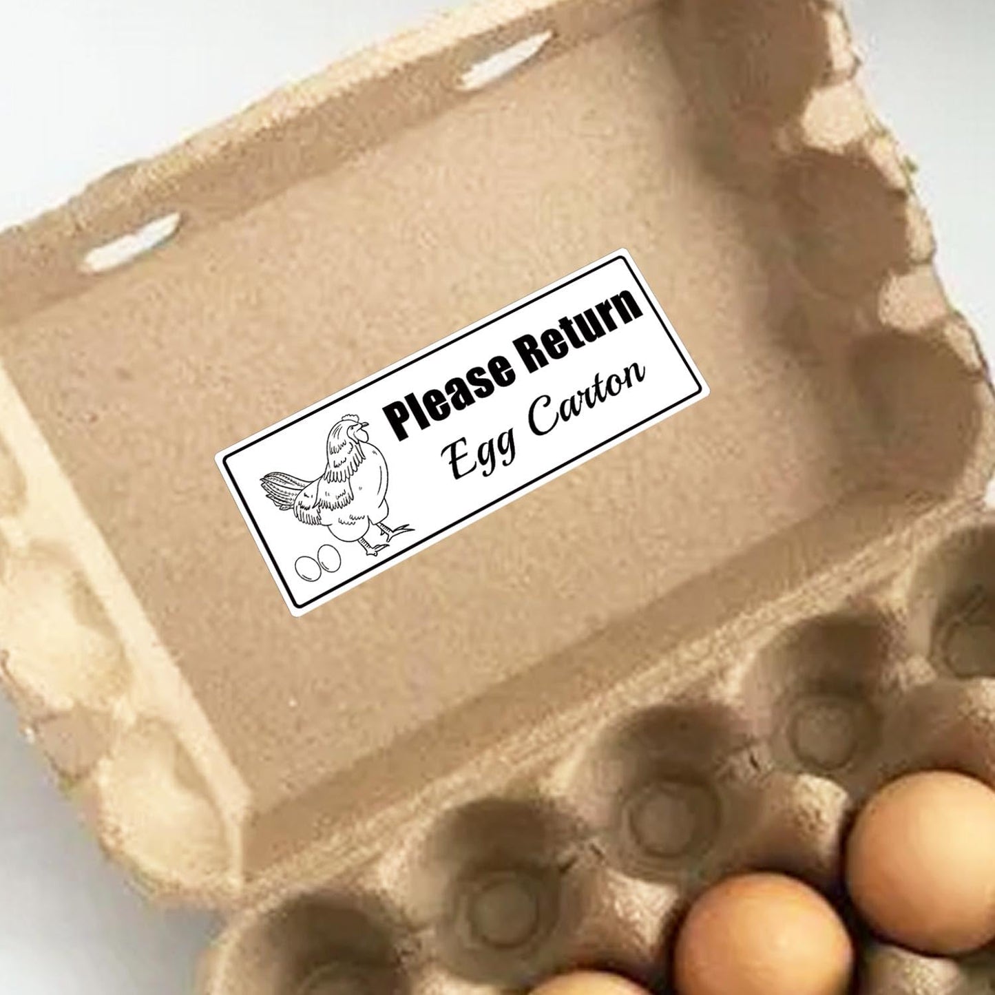 Please Return Egg Carton Tag Tags 1 x 2.625 Inch - Farm Fresh Chicken Eggs Carton Labels Egg Stickers Self Adhesive Egg Packaging Stickers Chicken Egg Cartons Sticker 500 Pcs White
