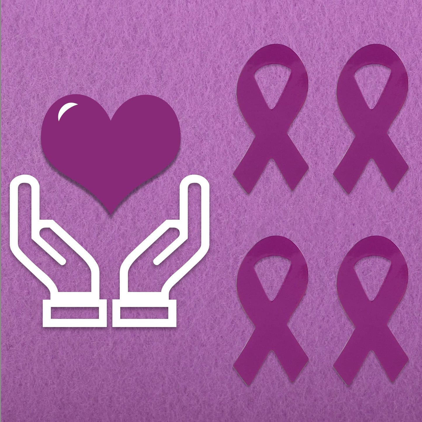 WANDIC Purple Ribbon Sticker, 500 Pcs Awareness Stickers Labels Roll Cancer Awareness Ribbon Package Sealing for Event Gift Letter Bags Maroon Purple