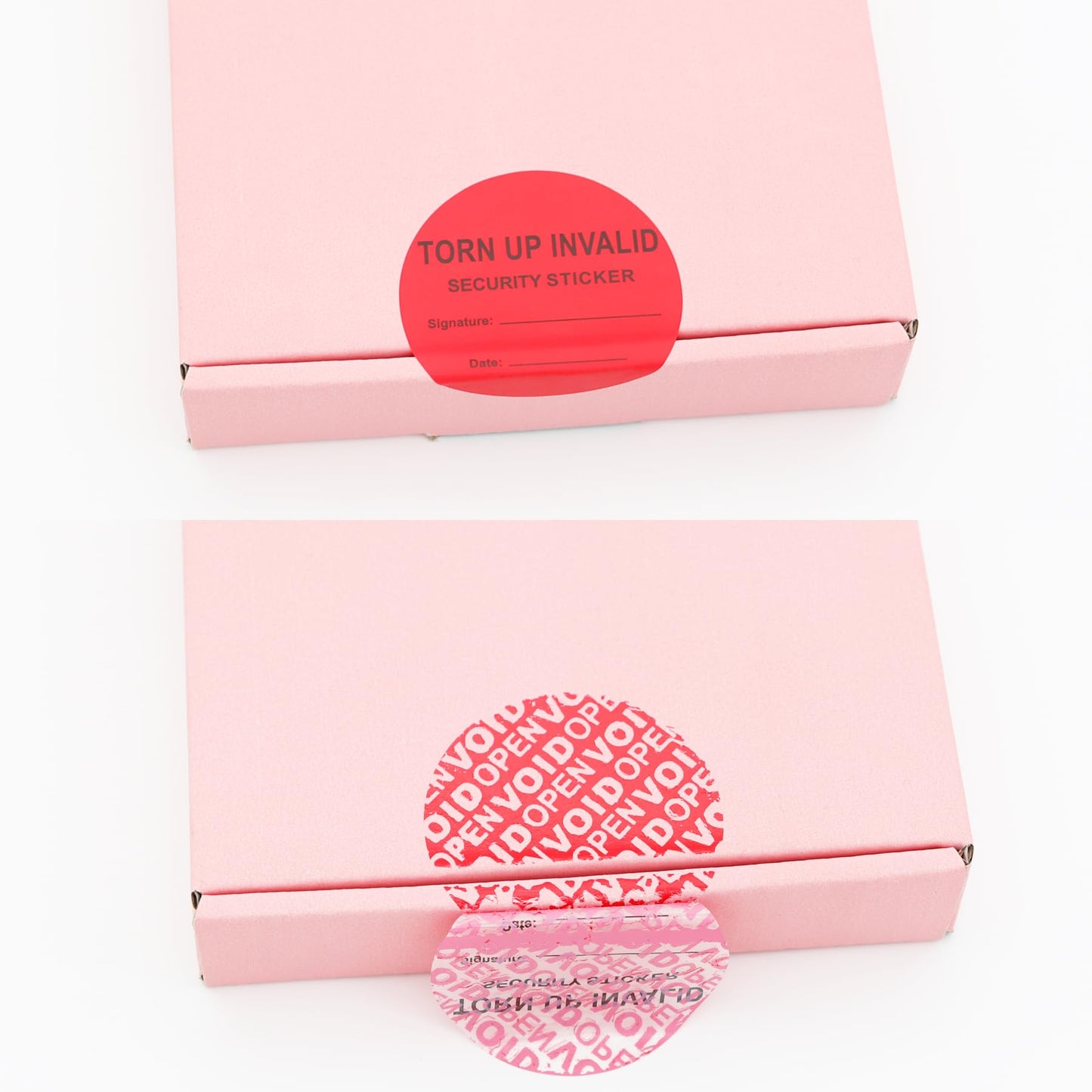 100Pcs Tamper Evident Security Stickers Diameter 2 inch Round Red Complete Transfer Tamper Proof Labels Safety Torn up Invalid Seals Tape (Red)
