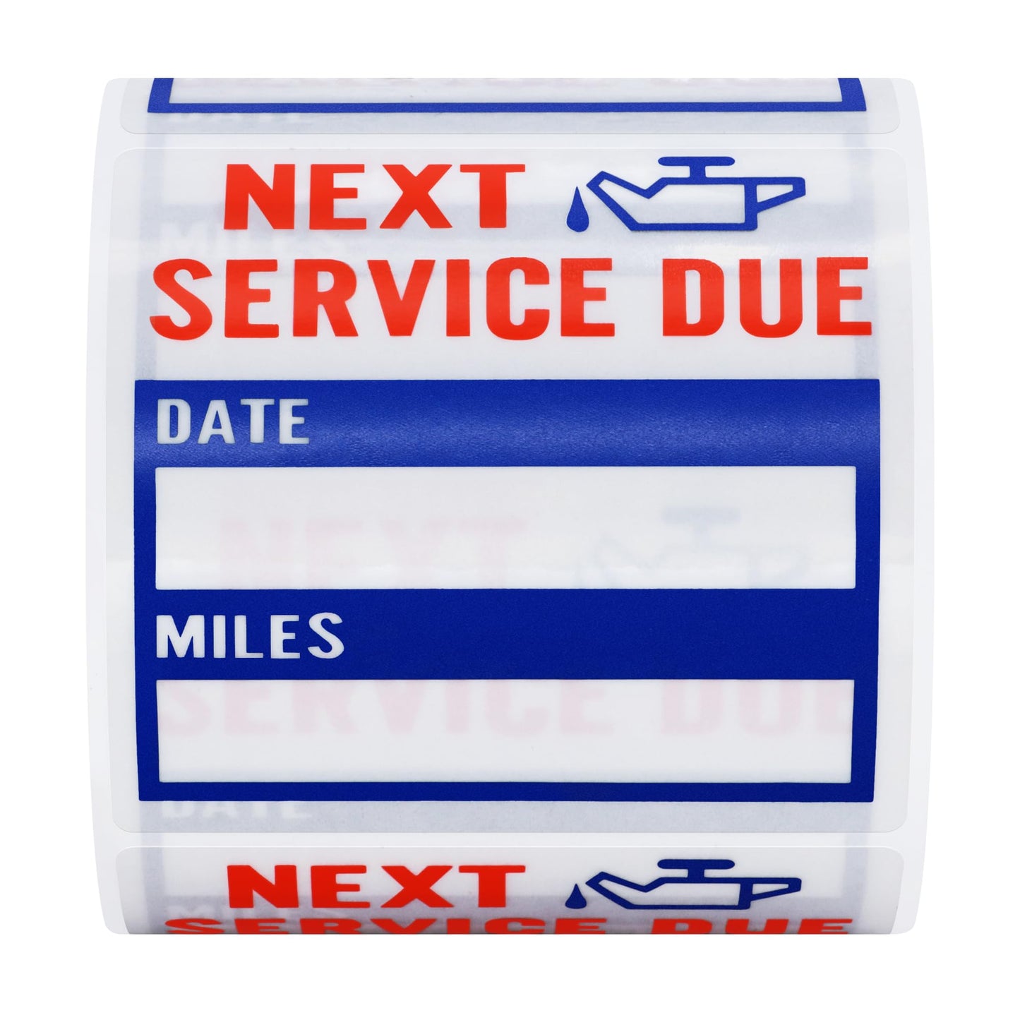 Hybsk Clear Oil Change/Service Reminder Stickers 2x2 inch Premium Quality Oil Change Stickers 200 Labels on a Roll (Blue) Blue
