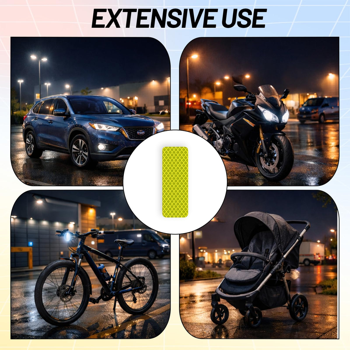 20Pcs Reflective Stickers, Waterproof Safety Reflective Tape for Car Trailer Truck Bike Motorcycle (Yellow-Green)