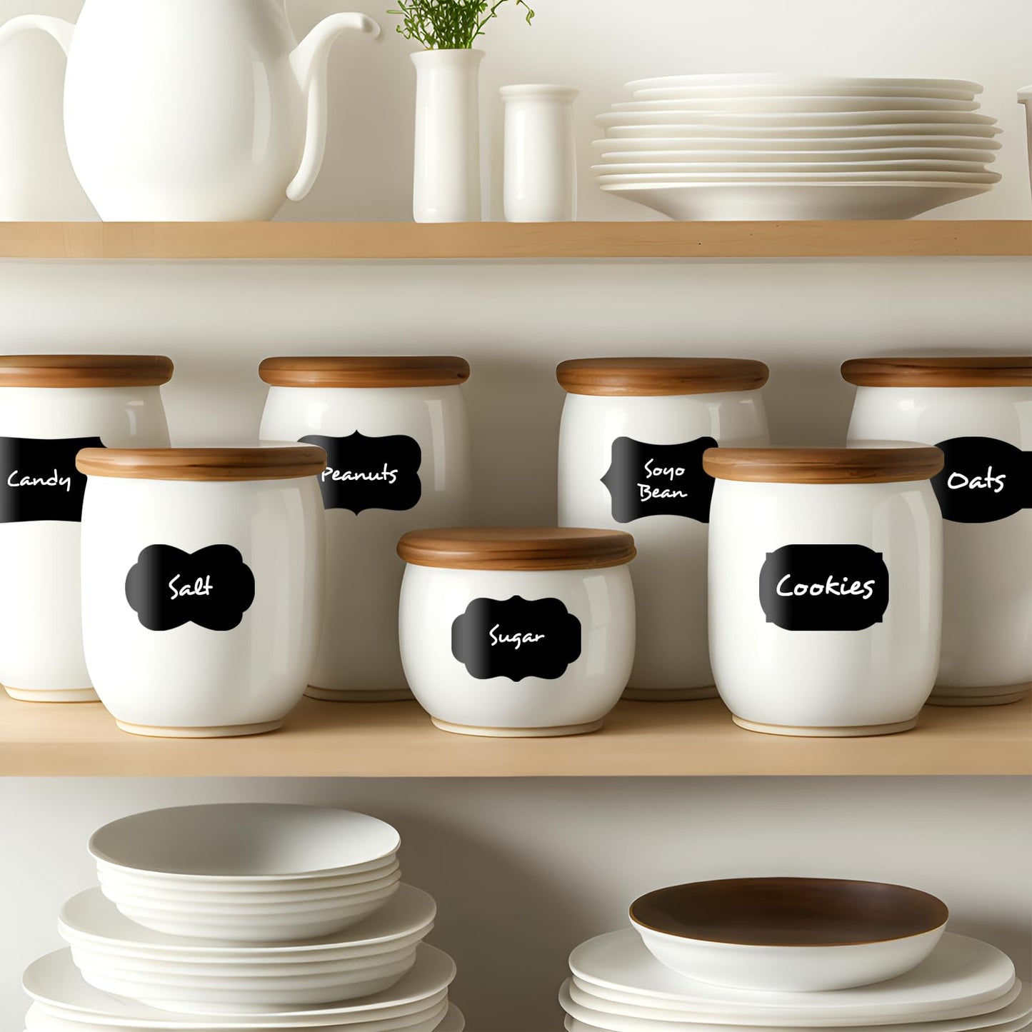 Spice Labels for Jars, Storage, Chalkboard Label Stickers, Removable and Reusable, Set of 30 Mixed Sizes (2.3 x 1.5 inches)