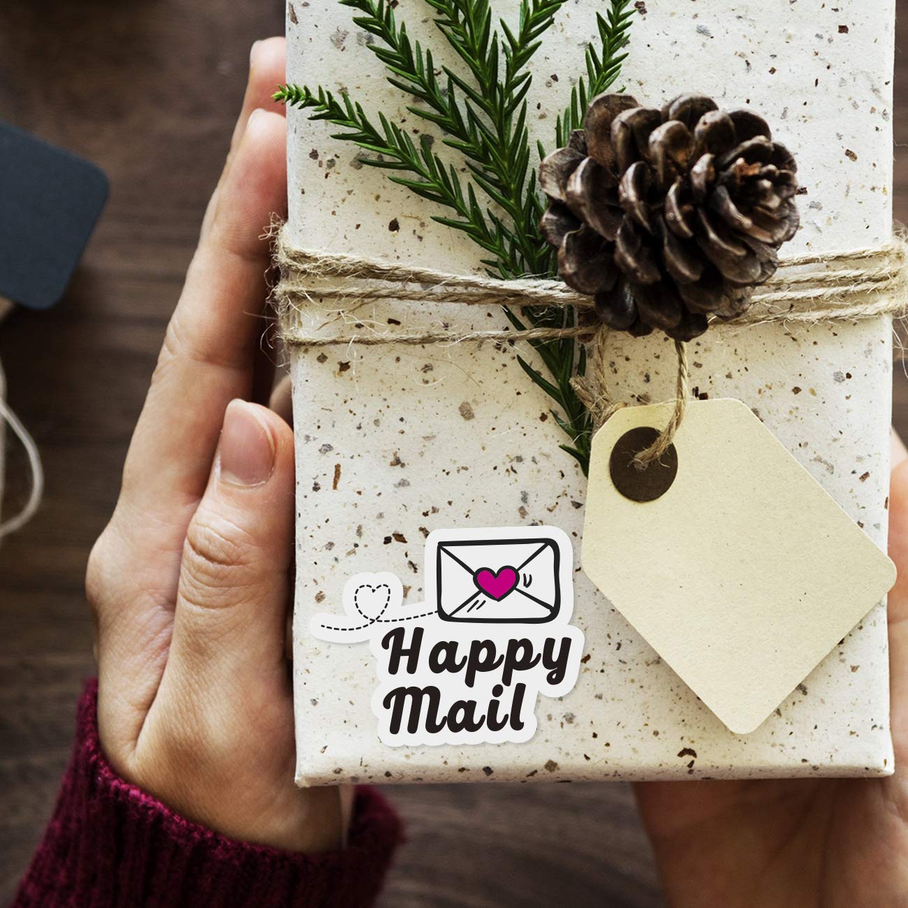 PLESIU Small Business, Handmade Sticker,Packaging Sticker (Happy Mail) Happy Mail