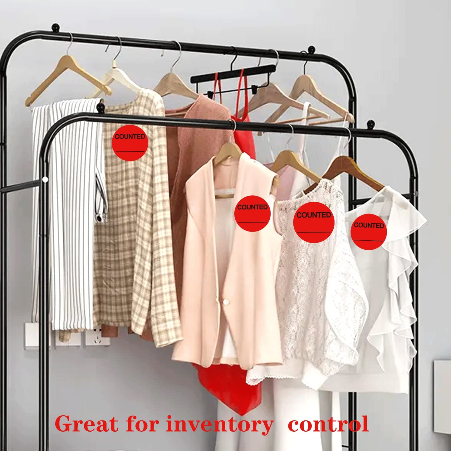 Round Stickers, 2 Inch Counted Labels for Shipping & Inventory Control, 500 Pcs Adhesive Labels, Writable Red 2 In