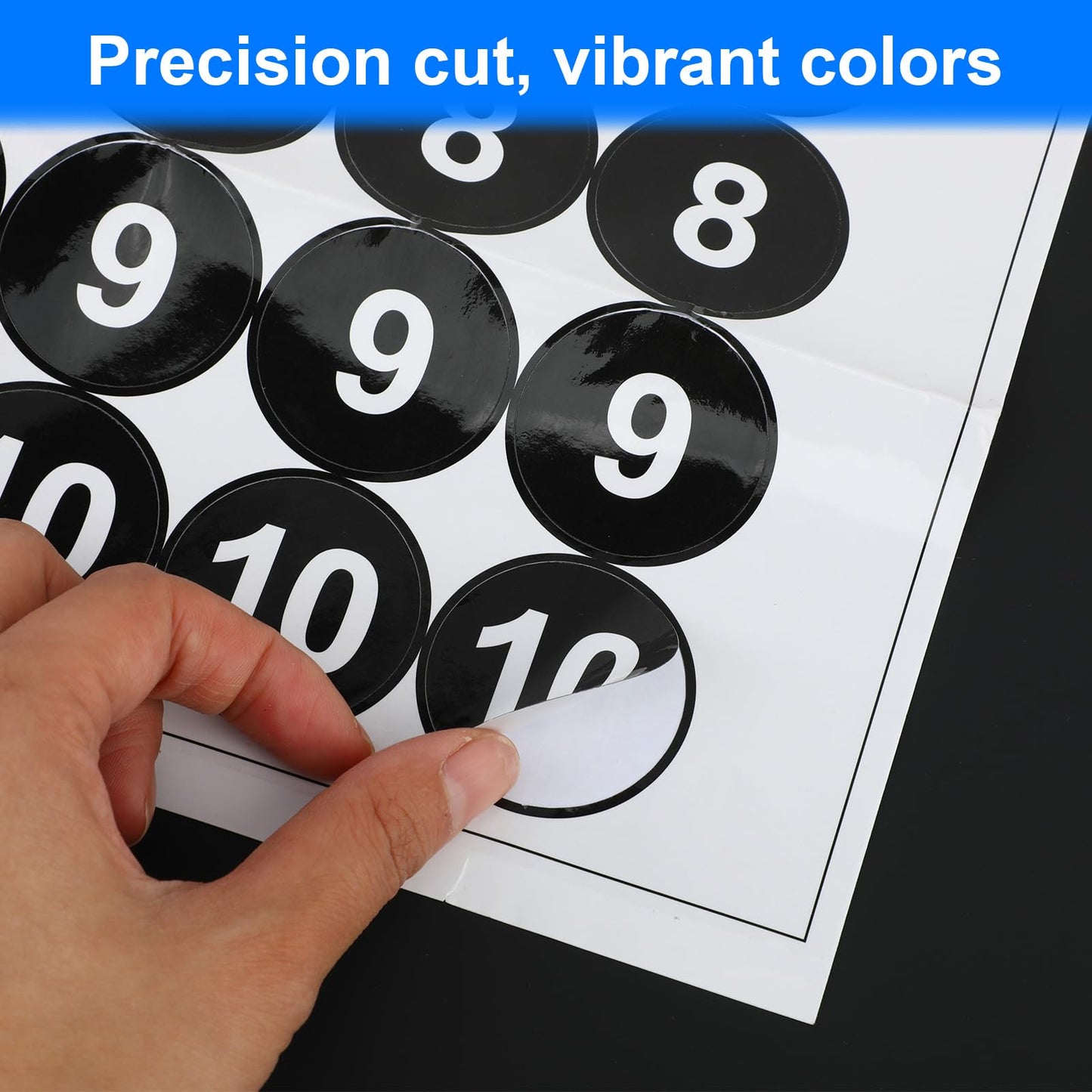 40 PCS Self-Adhesive Number Stickers 1.6 in Black Vinyl - Small Round Removable Labels for Inventory Storage (1-10)