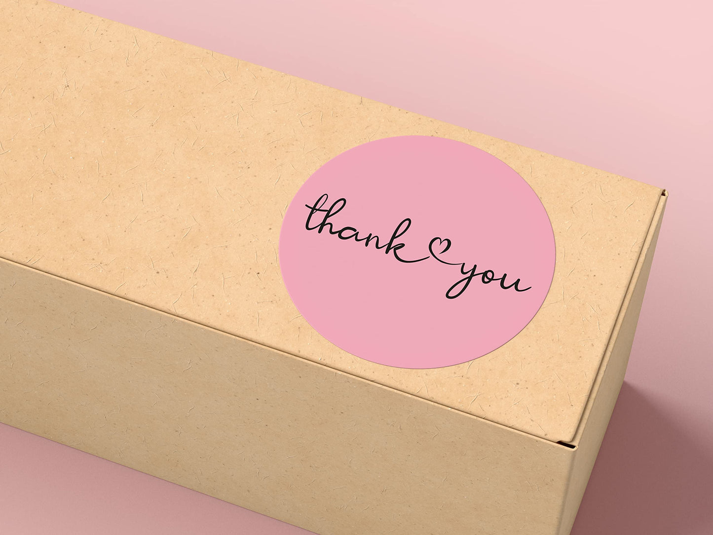 CLEVER SIGNS Thank You Stickers | 1.5 inch Pink Stickers | Dispenser Box | Unique Design Roll | Great for Wedding Favors, Birthday, Baby Shower, Mailing