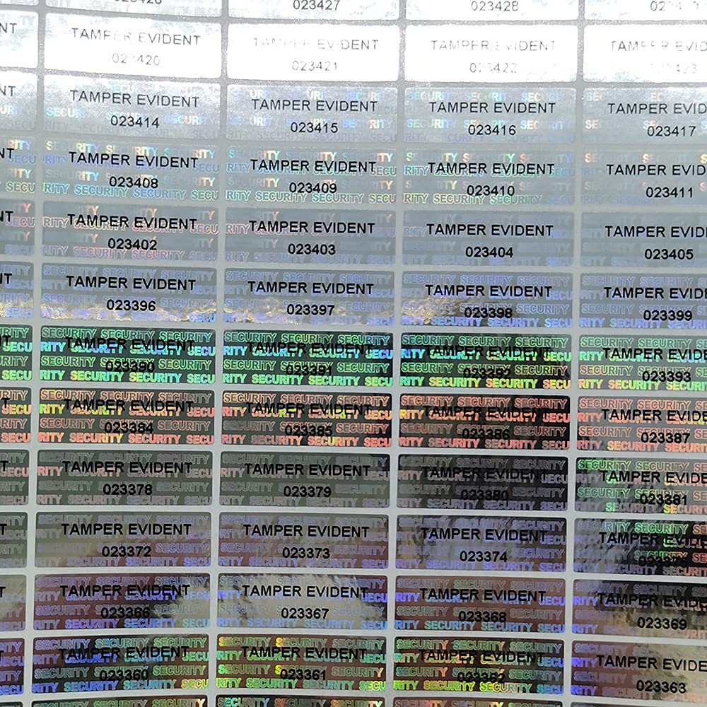 500pcs Void Hologram Security Stickers, Tamper Evident Warranty Holographic Labels, Unique Number(1 inch x 0.3 inch WZRYSEAL) 500