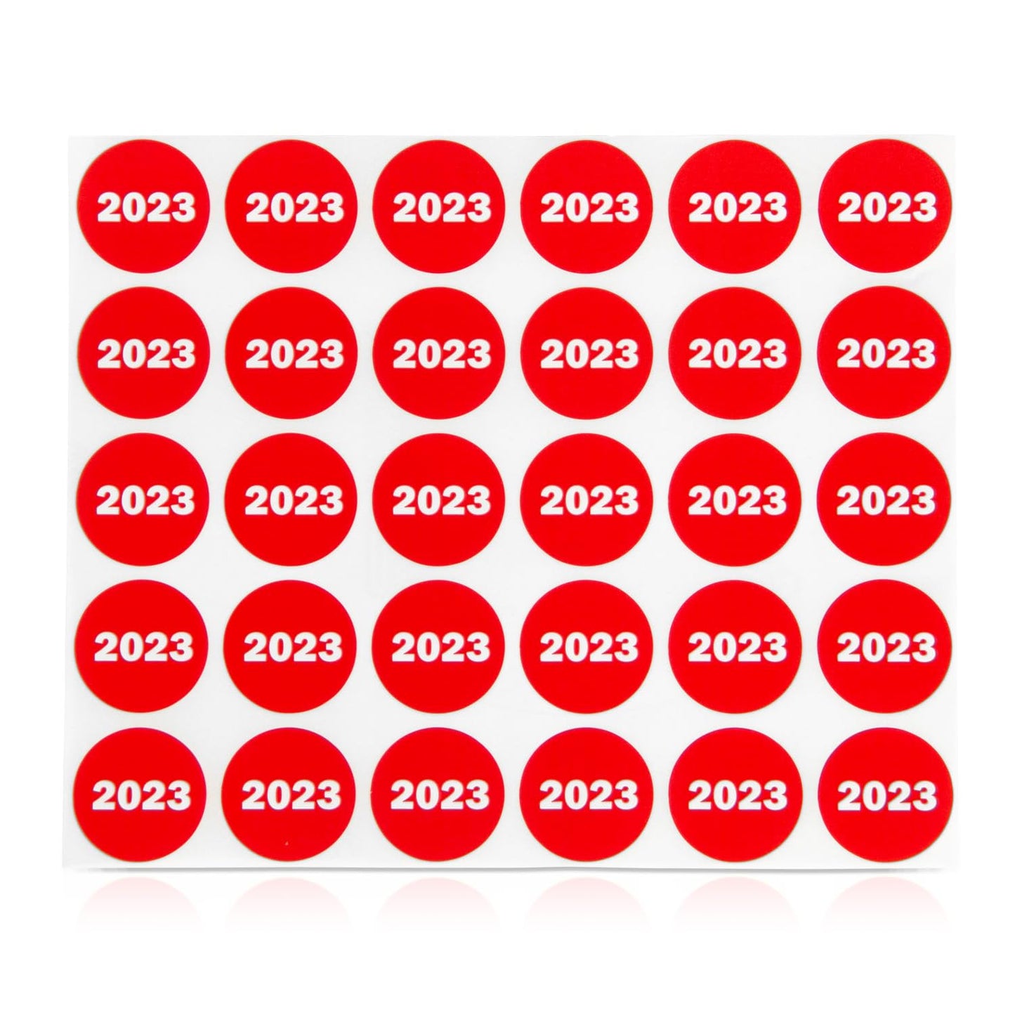 1 Pack of 300 Labels - 2023 Year Stickers, 0.75 inch Circle Dot, Color Coded Neon Red 2023 Year Labels/Class of 2023 Stickers/Book Keeping/Office Organization Inventory