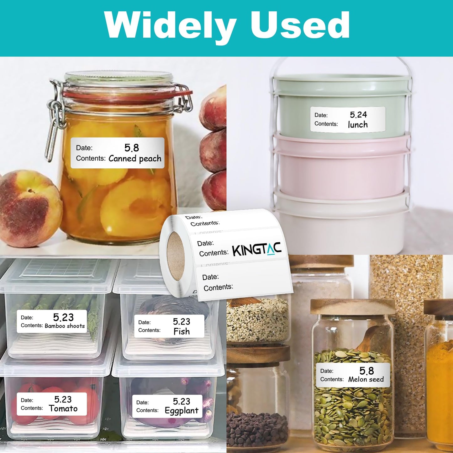 500pcs Food Labels,Freezer Labels 1 x 3 Inch Removable for Food Containers, Mason Jar Labels, No Residue Food Storage Labels Perfect for Kitchen,Can Not be Torn Kt-frz-bk-500-1