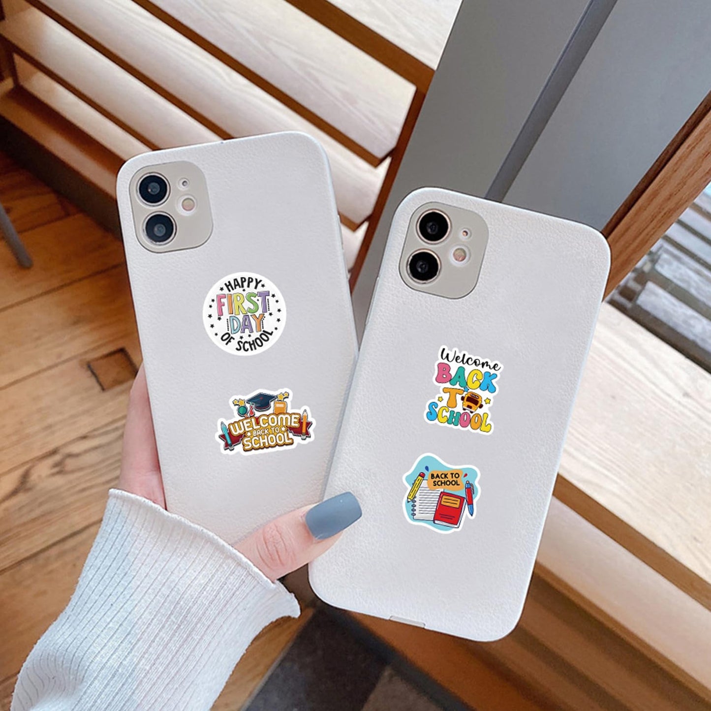 Back to School Gift Sticker Schoolbag Label Stickers Cute Stationery Reward Sticker Bus Book Apple Decals First Day of School Art Sticker Arm Body Accessories for Students 50 Pcs