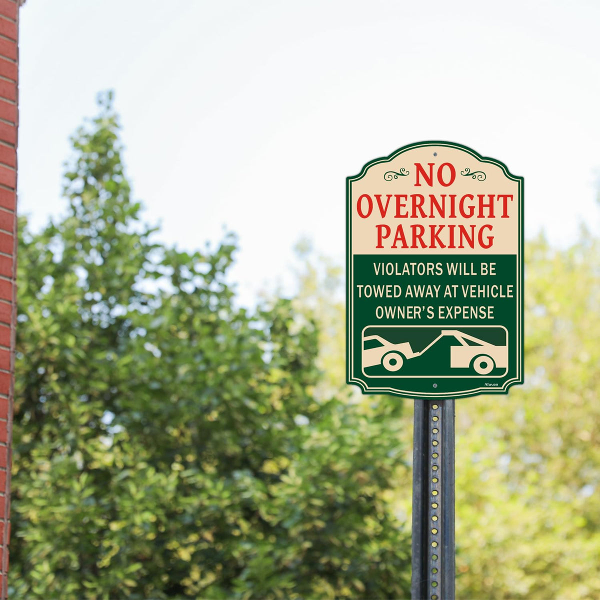 No Overnight Parking Sign Violators Will Be Towed Away at Vehicle Owner’s Expense 14 x 10 Inches Rust Free Aluminum Weatherproof Easy to Install 2 Pack