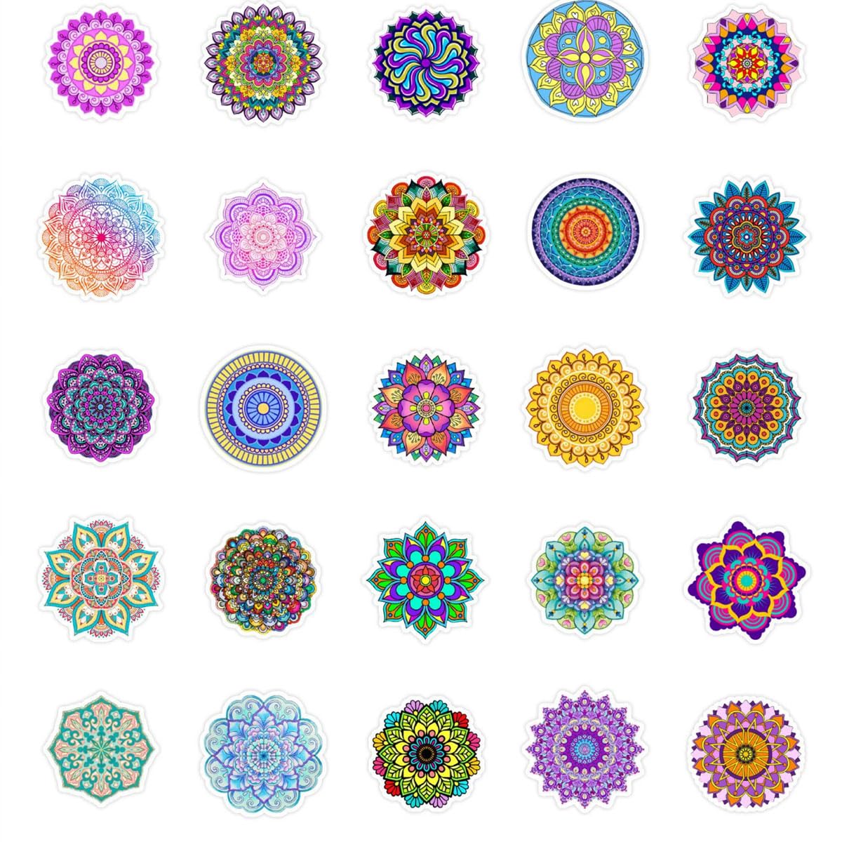 50 pcs Diwali Festival Sticker Happy Indian Lable Stickers Self-Adhesive & Waterproof Stickers Flower Labels for KDS Diwali Party Decoration Supplies