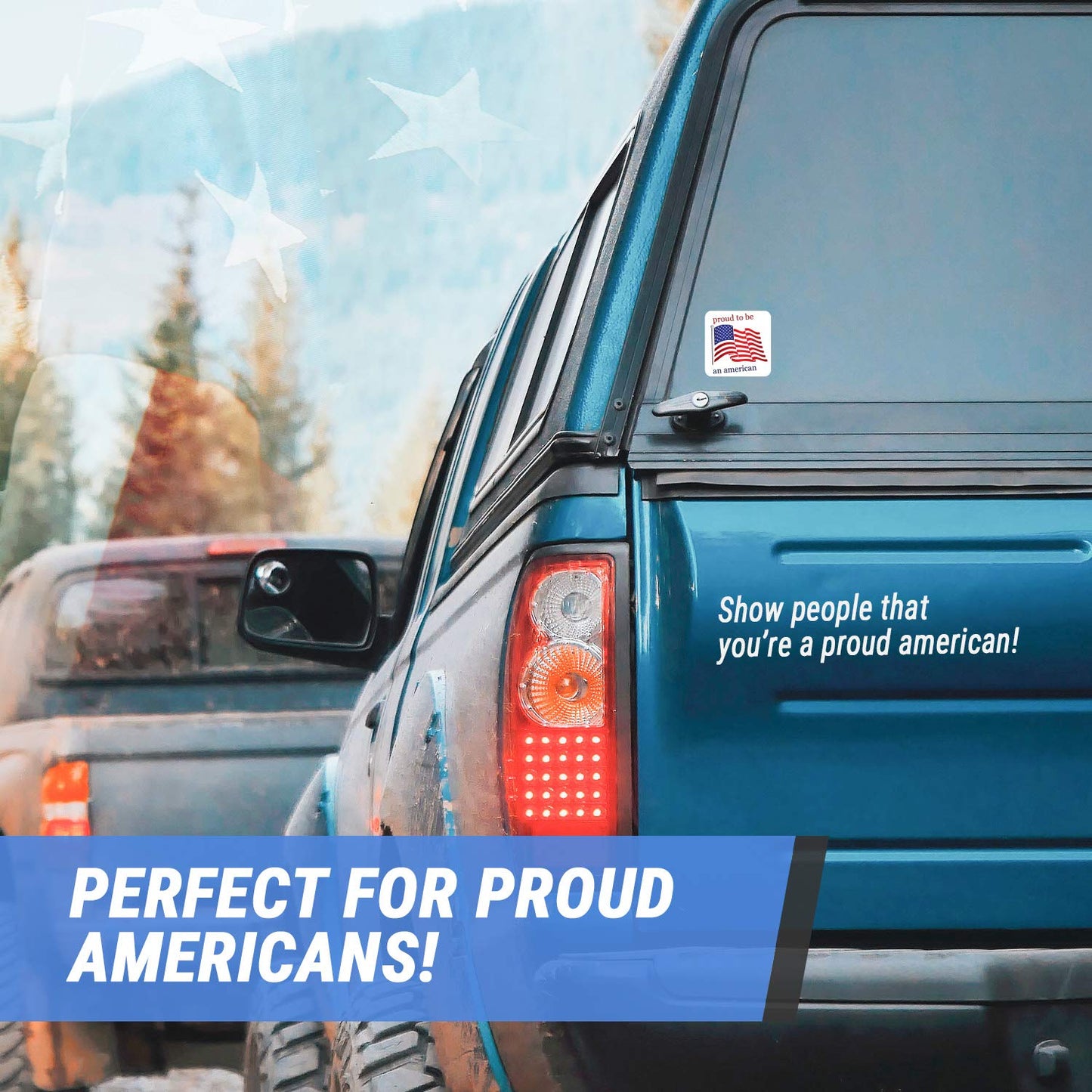 Proud to BE an American Labels (1.5 x 1.5 inch, Classic White, Red & Blue - 300 Labels) USA Patriotic Labels - Semi-Gloss