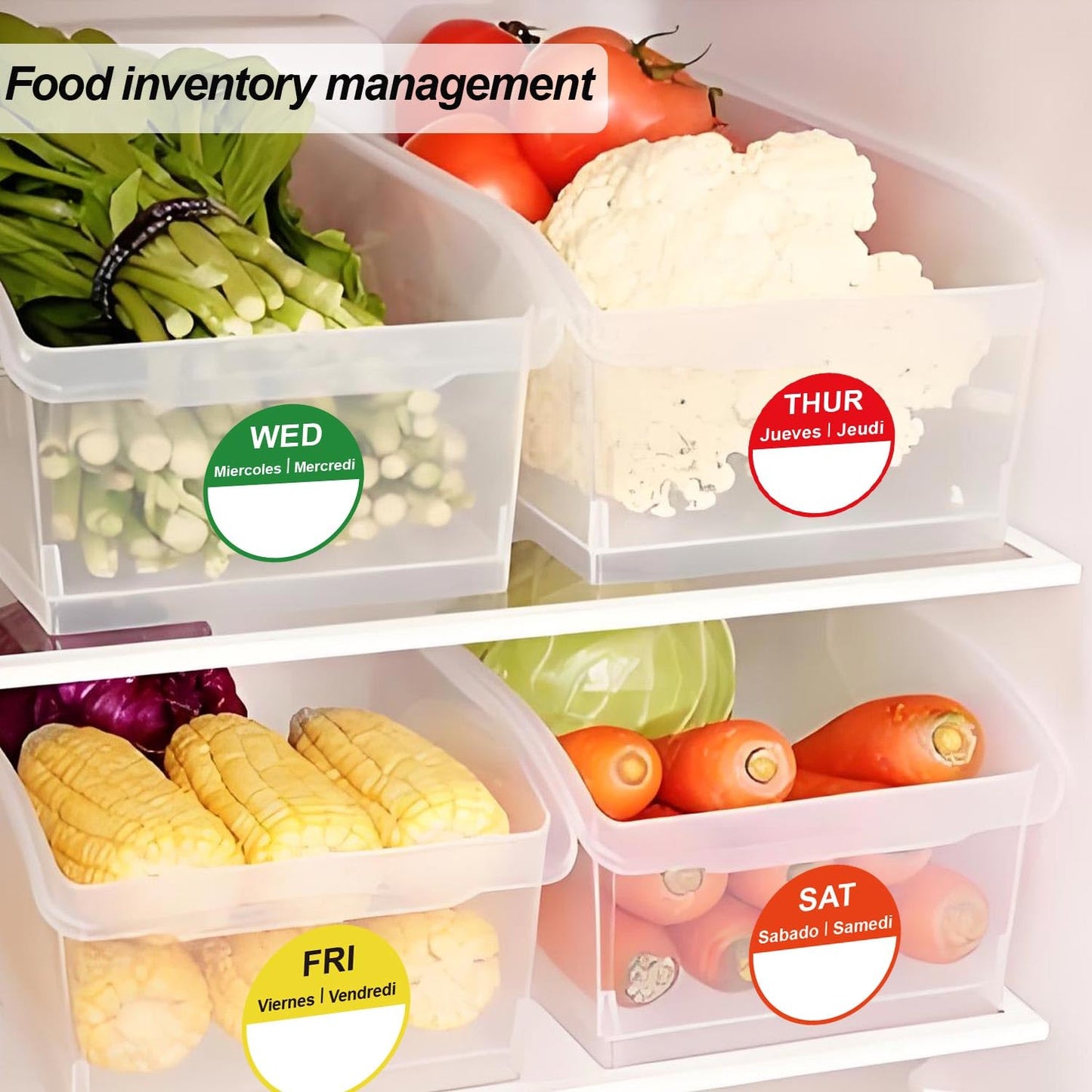 7 Days of The Week Labels 1 Inch Color Coding Food Rotation Labels - Self Adhesive Mon, Tue, Wed, Thurs, Fri, Sat Sun Day Label 700 Pcs Day Stickers