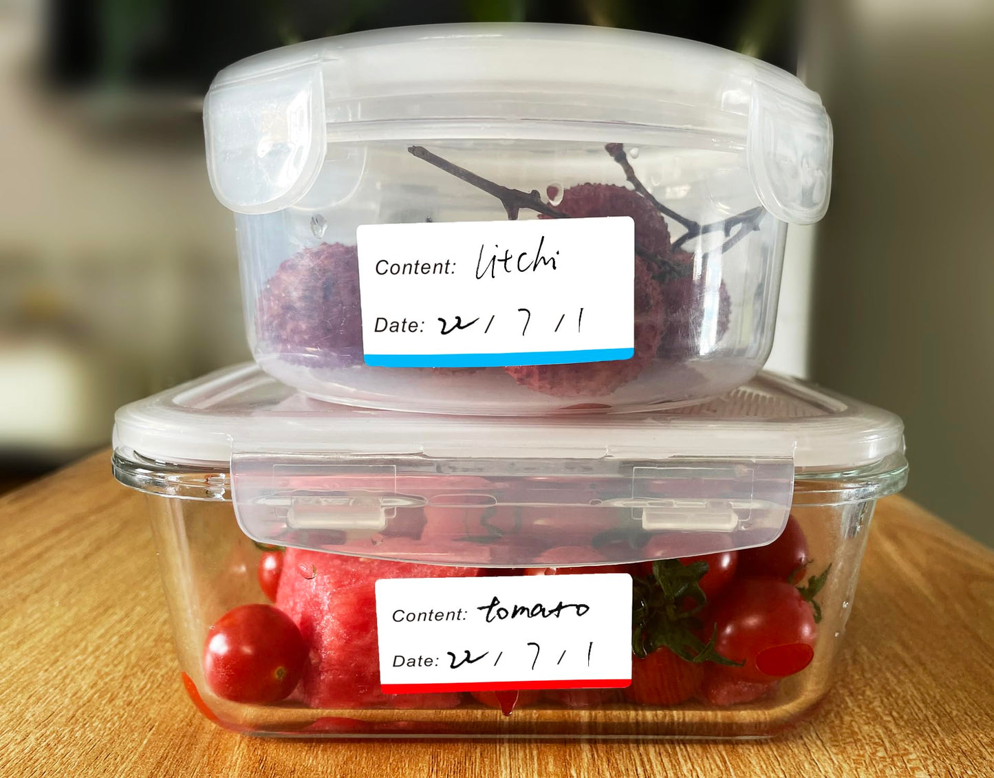 300 Removable Freezer Food Labels, 1 x 2 Inch, Waterproof, Oil Resistant Canning Jar Labels, Clean, No Residue Multicolor, 1'' X 2''