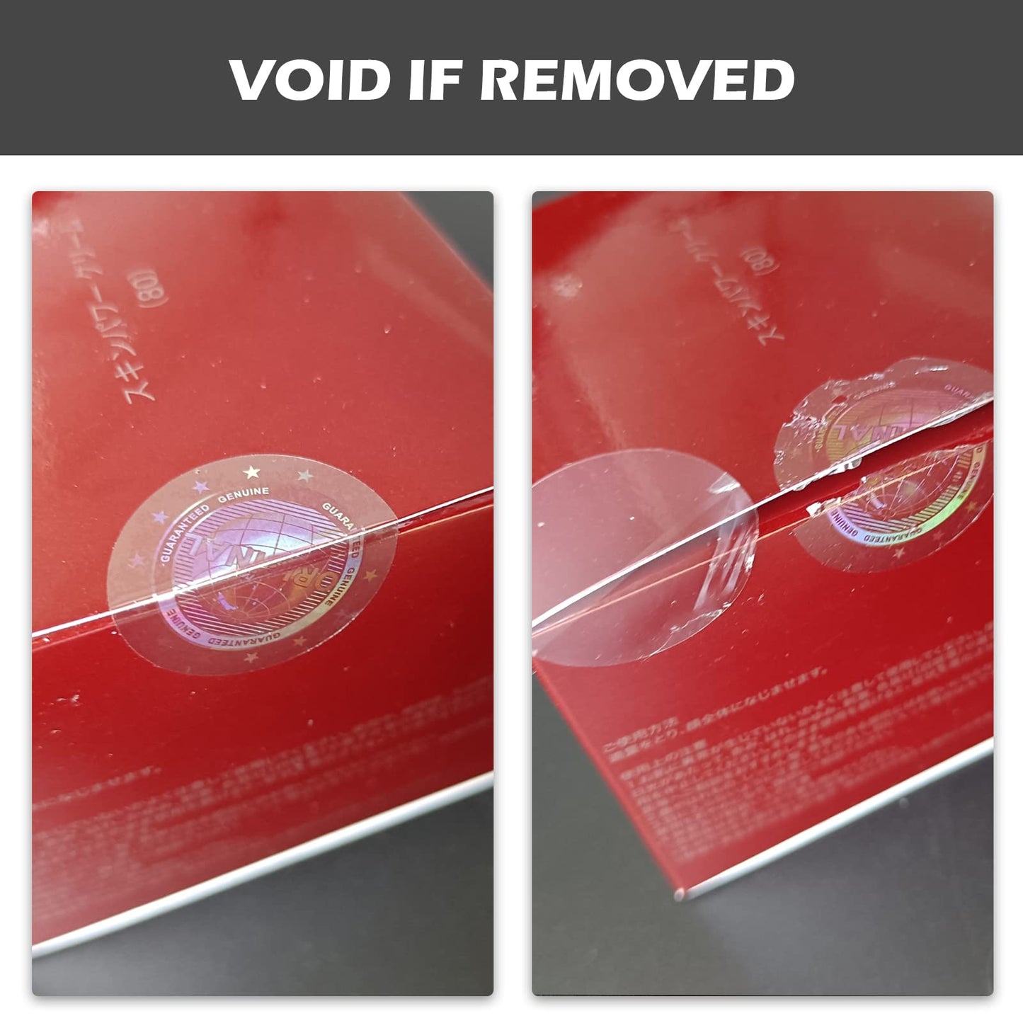 180pcs Crystal Hologram Tamper Proof Stickers high Security Labels Genuine Guaranteed and Original Seal Sticker Warranty Void Labels(1 inch) (Transparent) Transparent