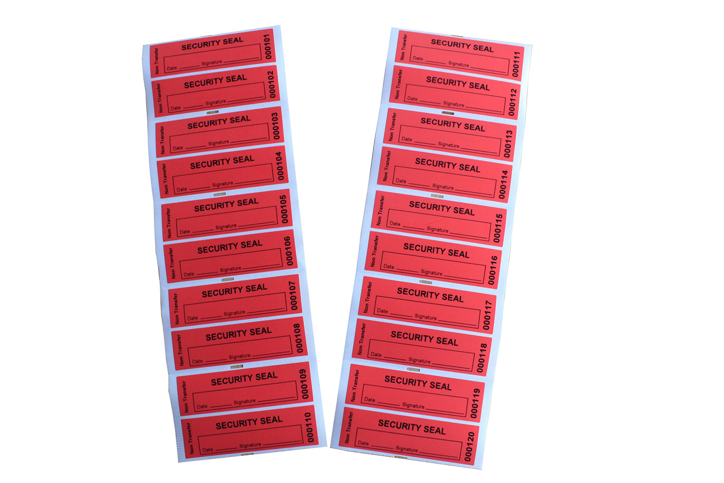 TamperSeals Group - 100pcs Non Transfer Tamper Evident Security Warranty VoidOpen Labels/Stickers/Seals for The Reusable Package and Expensive Surface (Red, 1 x 3.35 inches, Serial Numbers) Red