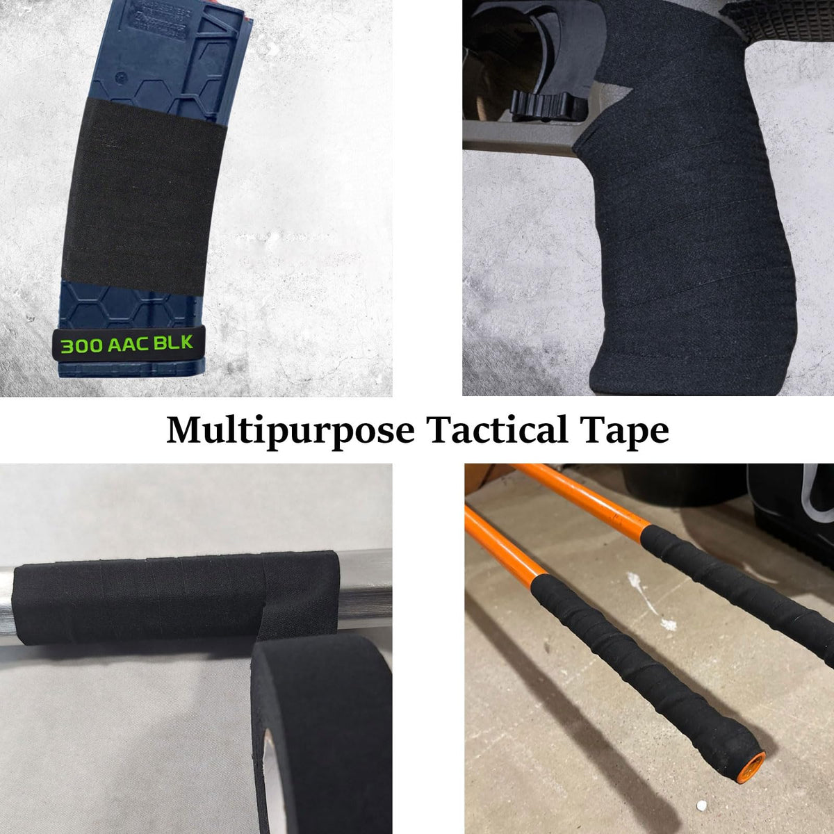 Gun Grip Tape, Tactical Goon Tape, Water Resistant & Non-Reflective Handgun Grip Tape to Improve Handles, Multipurpose Wrap Tape for Guns, Rifle, Pistol and Shotguns - 1 Inch x 27.34 Yards 2 Rolls Black
