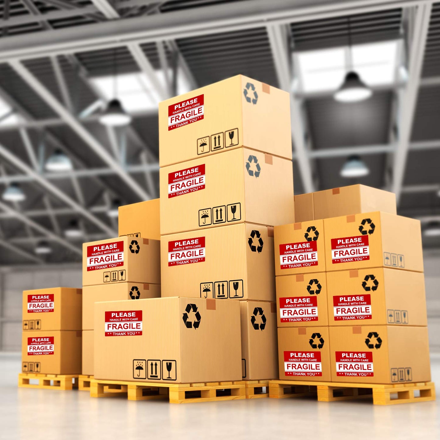 Batrical 2"x3" 1000 Labels Fragile Stickers for Shipping Moving,500 PCS/Roll,2Rolls 2"x3" 2 Rolls