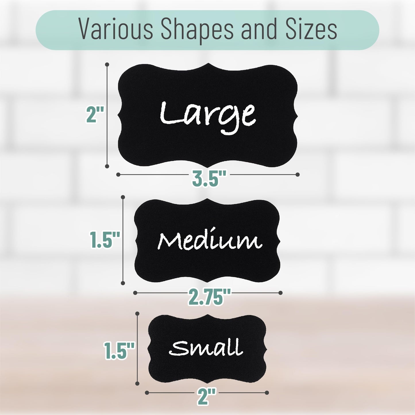 Mr. Pen- Chalkboard Labels, 500 pcs, Assorted Shapes, White Chalk Marker and Small Towel, Labels for Storage Bins and Jars