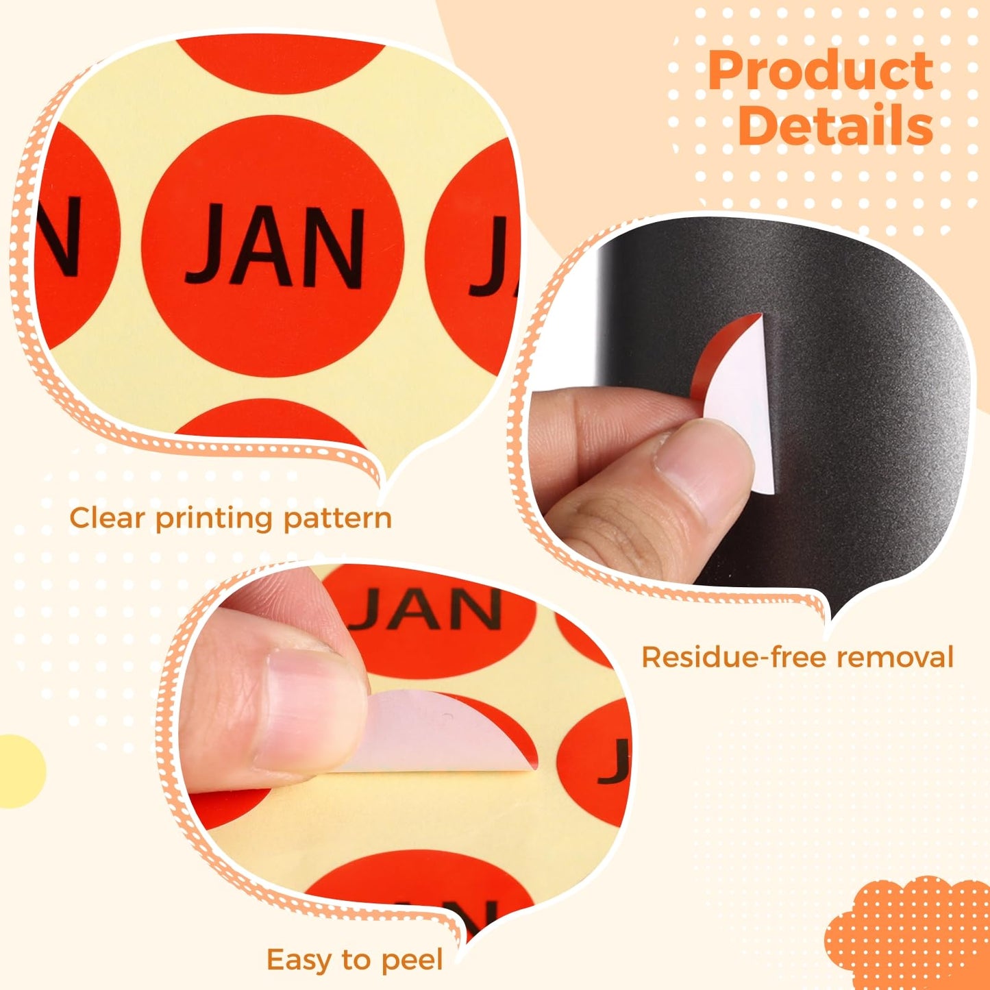 OMISTAR 4800 Pcs Month Stickers, 12 Months of The Year, Round Color Coding Stickers, Self-Adhesive Planner Labels, 50 Labels Per Sheet (96 Sheets)