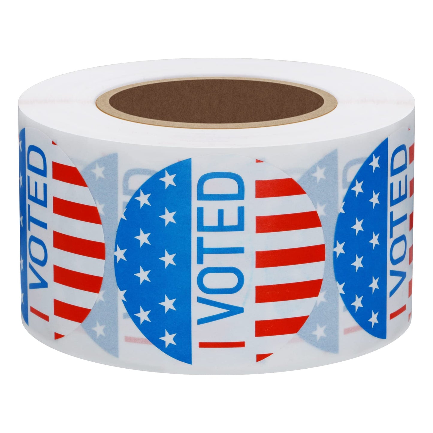 Hybsk I Voted with Red, White, and Blue Circle Stickers 1.5 Inch Round 500 Labels Per Roll (I Voted)