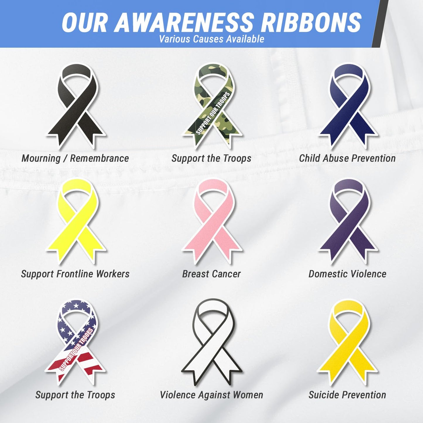 300 Ribbon Labels - Red Ribbon Awareness Stickers - 2 x 1.4 Inch - Say No to Drugs Prevention Fighting Against HIV & AIDS Awareness & Fundraising Heart Disease Stroke Substance Abuse 300 Labels