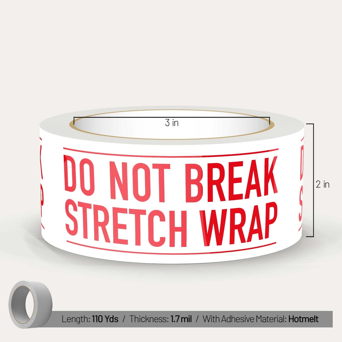 Warning Label Tape for Shipping, Caution Packaging Tape Roll for Parcel, Package, Cardboard, Boxes, HotMelt Sealing Packing Printing Tape 2" x 110 Yard (per roll) (DO NOT Break) DO NOT BREAK