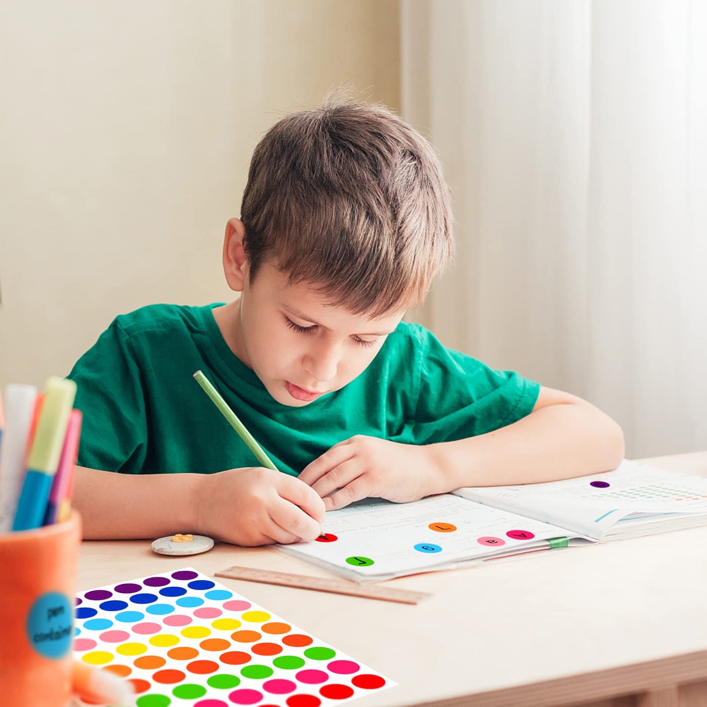 3500 Pieces Dot Stickers, 3/4 inch Color Coding Labels, 10 Color Circle Price Stickers for Office Classroom Student 3500 Pieces