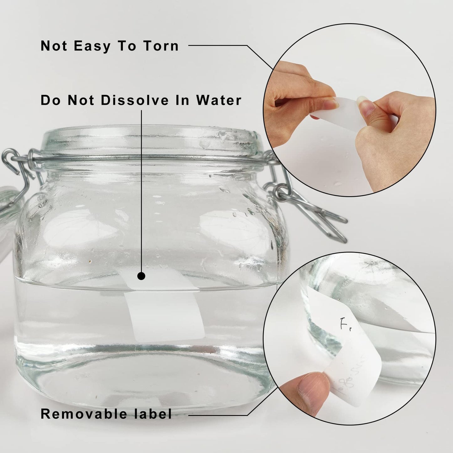 Removable Freezer Labels, Date Label 1x3 Inch Food Storage Stickers, Waterproof Oil Resistant Easy Clean Leaves no Residue 250 Total Per Roll White 1×3 inch