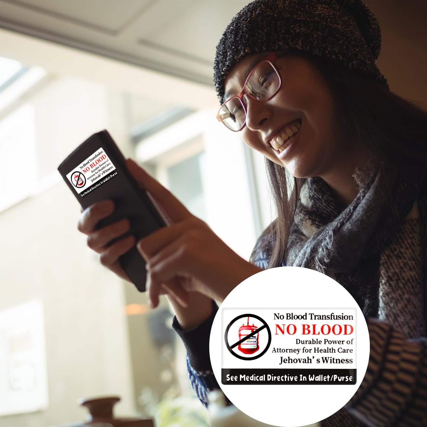 20 Pcs Jehovah's Witness No Blood Stickers - JW Meeting Accessories & Ministry Supplies - Gifts for JW.org Pioneer Convention 20