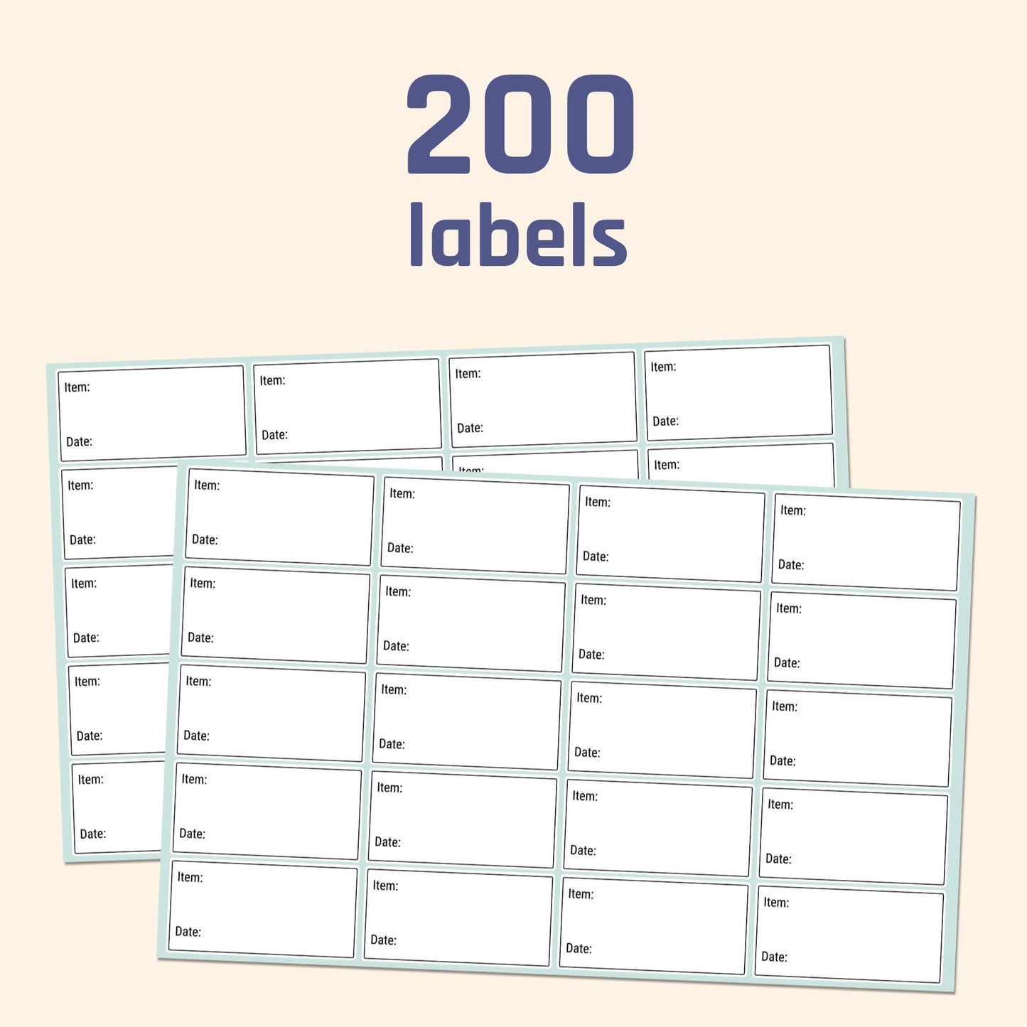 200 Pieces, 2" x 1", Removable Food Labels for Freezer Storage, Date Stickers to Write On 200 Pack