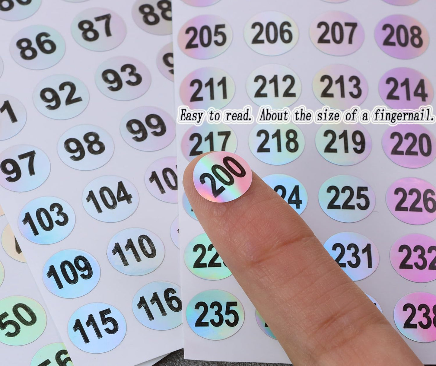 Mini Skater 20 Sheets 1 to 300 Consecutive Laser Number Stickers Round Self Adhesive Reflective Inventory Storage Organizing Labels Sticker 2/5 Inch for Nail Polish Bottle Lipstick