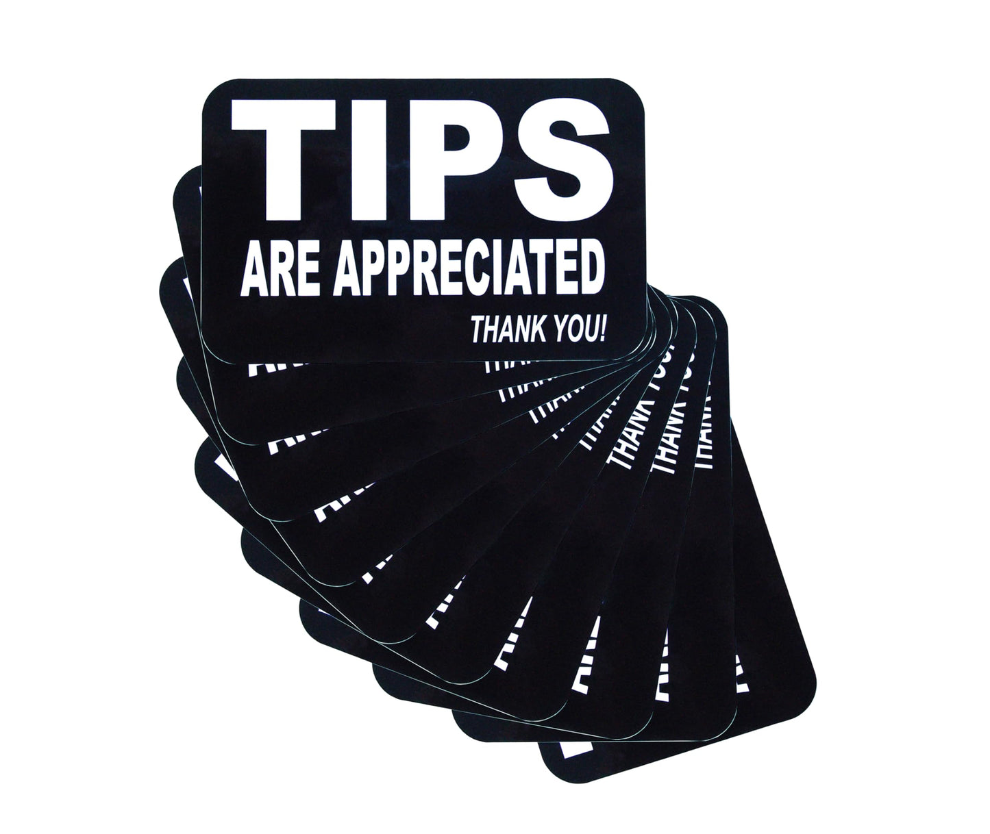 10 Pieces Tips are Appreciated Vinyl Stickers,2.5 inches by 4 inches Self Adhesive Stickers,UV Waterproof Scratch Resistant Film Labels