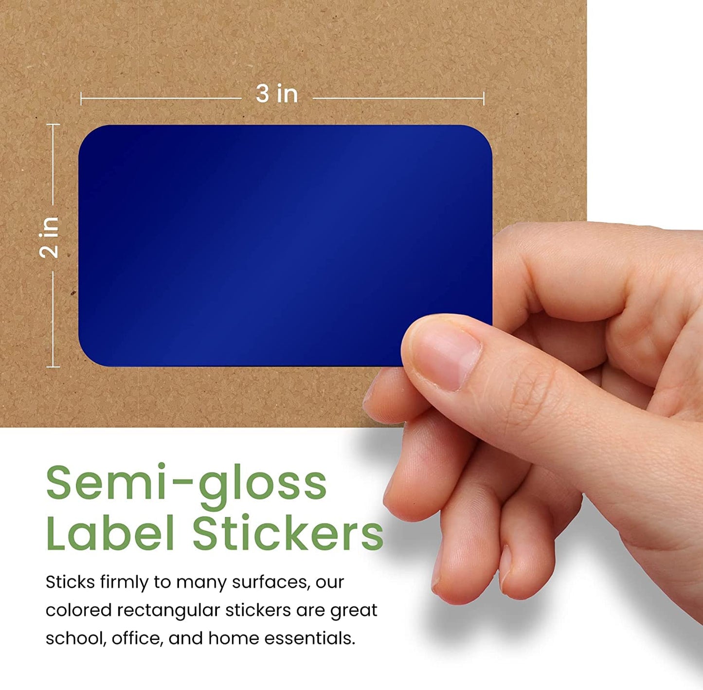 Royal Green Metallic Sticker Labels - Rectangular Label Stickers, Name Labels for Party and Events, Labels for Storage Bins, File Folder Labels, 3x2 inches, 60 Pack (Rose Gold) Rose Gold