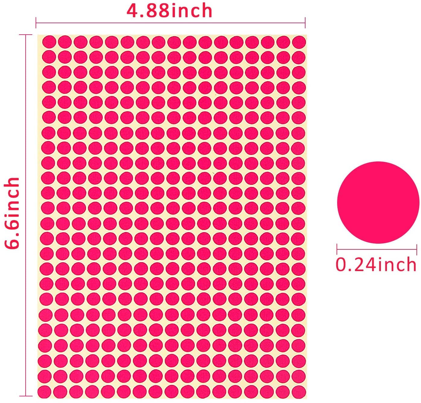 5940Pcs 1/4 inch Small Colored Dot Stickers Circle Label Sticker, 0.25" Round Colored Dot Stickers Labels, 15 Color Coding Labels and Stickers
