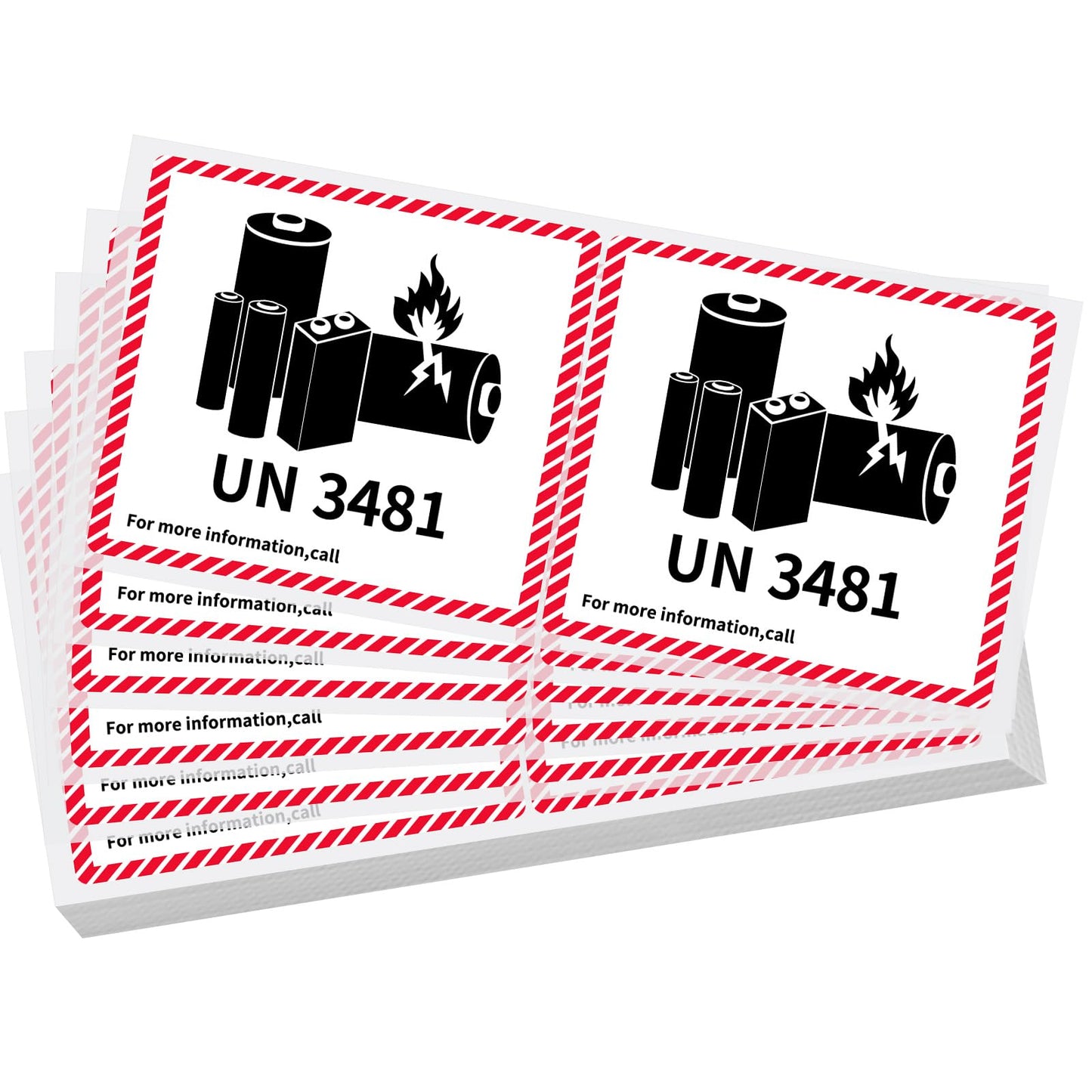 100 Pcs Lithium Ion Battery Caution Labels Un3481 Transport Caution Warning Stickers 4.7 x 4.3 Fragile Stickers for Shipping Lithium Batteries Strong Adhesive Safety 100