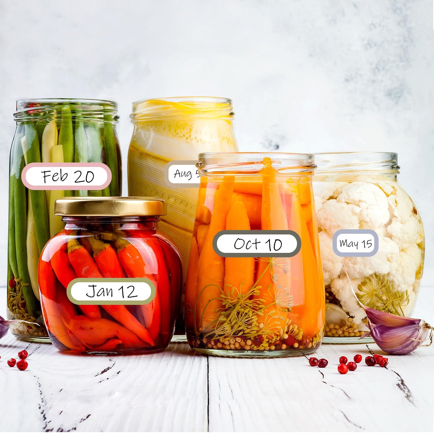 Outus 320 Pcs Waterproof Removable Labels with Makers Pen Self Adhesive Label Stickers for Water Bottles Spice Food Containers Jars Pantry Restaurant Storage(Morandi Color)