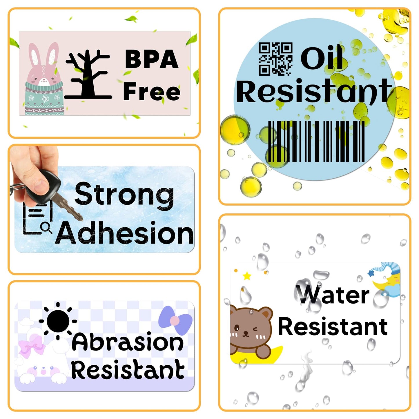 1.57"x1.18" Direct Thermal Labels for Marklife P50 Label Printer, Multi-Purpose Self-Adhesive Direct Thermal Labels for Business, Home, Office,220 Labels/Roll Transparent 1.57"x1.18''