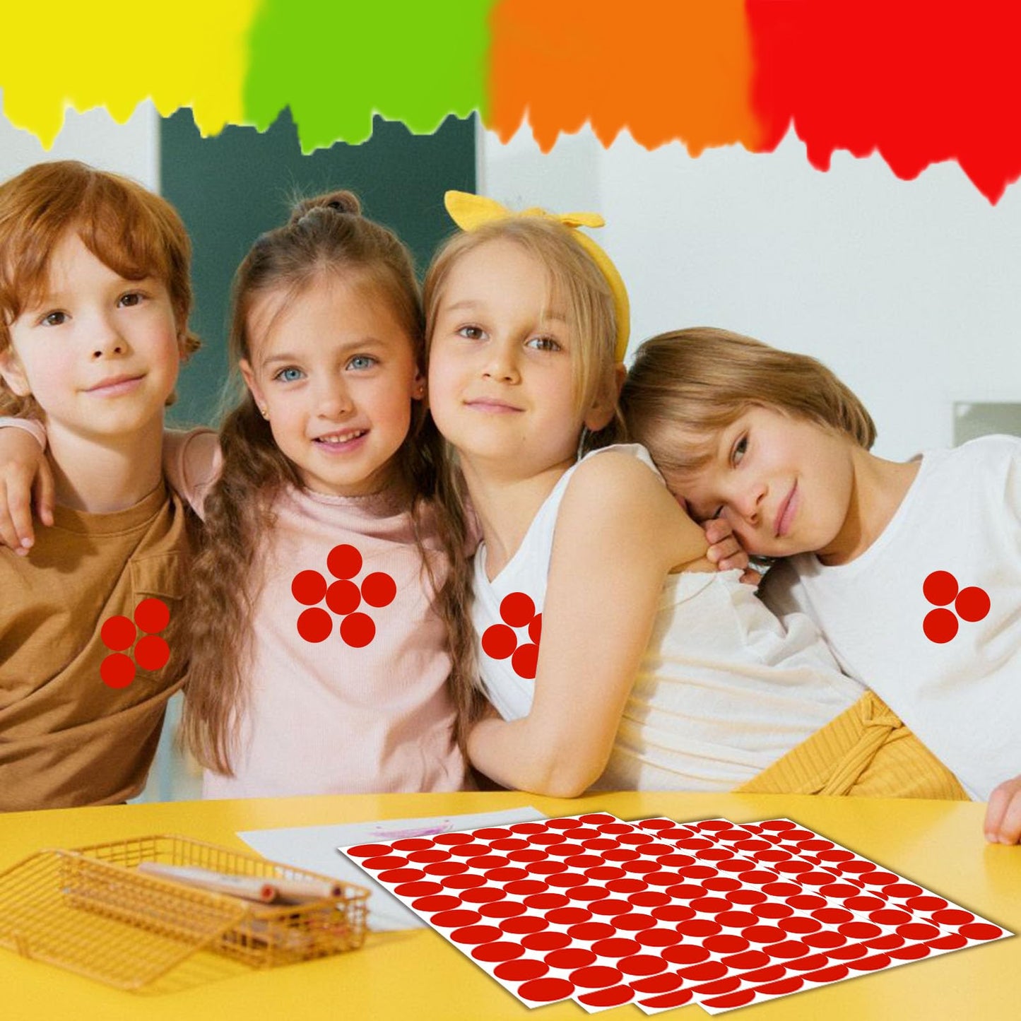 1 Inch Circle Stickers,1400 PCS Colored Dot Stickers,Round Color Coding Labels,Price Stickers for Garage Sale,Sticker Dots for Toddler Student Classroom Office-Red 1 inch-1400 PCS Red